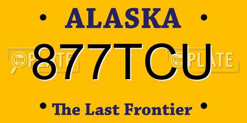 877TCU Alaska License Plate