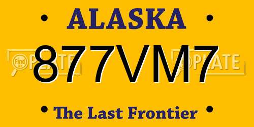 877VM7 Alaska License Plate