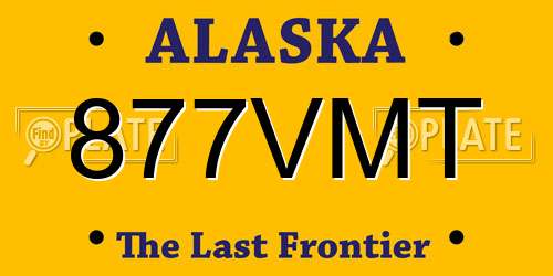 877VMT Alaska License Plate