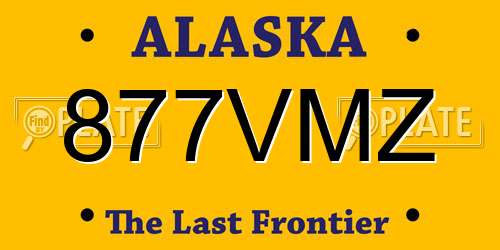 877VMZ Alaska License Plate