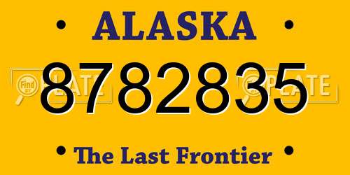 8782835 Alaska License Plate