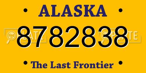 8782838 Alaska License Plate