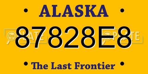 87828E8 Alaska License Plate