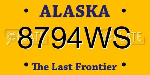 8794WS Alaska License Plate