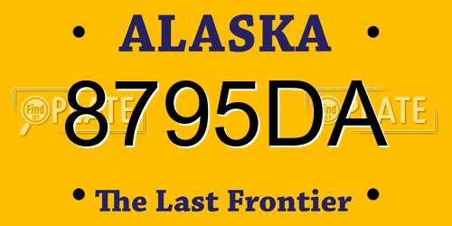 8795DA Alaska License Plate