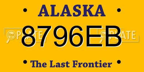 8796EB Alaska License Plate