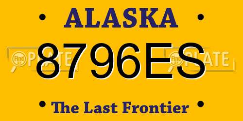 8796ES Alaska License Plate