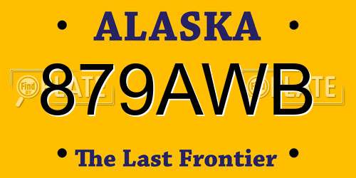 879AWB Alaska License Plate