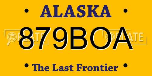 879BOA Alaska License Plate