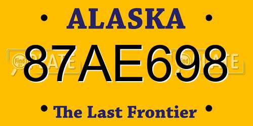 87AE698 Alaska License Plate