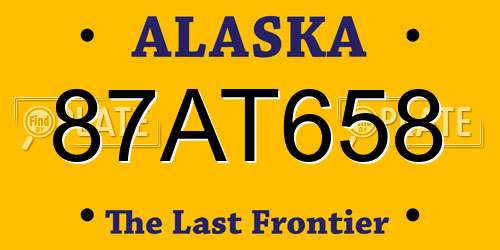 87AT658 Alaska License Plate