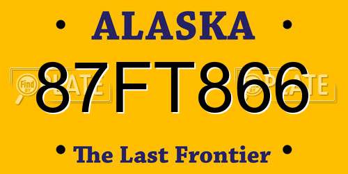 87FT866 Alaska License Plate