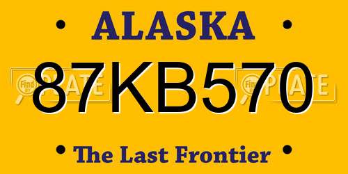 87KB570 Alaska License Plate