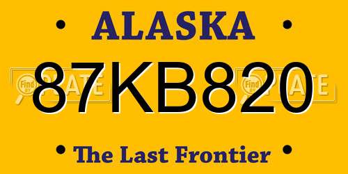 87KB820 Alaska License Plate
