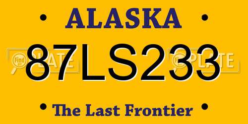 87LS233 Alaska License Plate