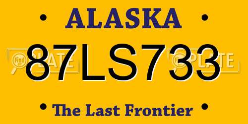 87LS733 Alaska License Plate