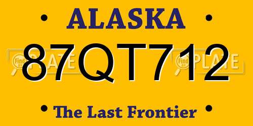 87QT712 Alaska License Plate