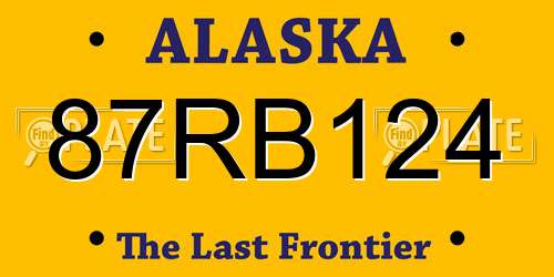 87RB124 Alaska License Plate