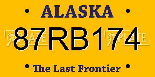 87RB174 Alaska License Plate