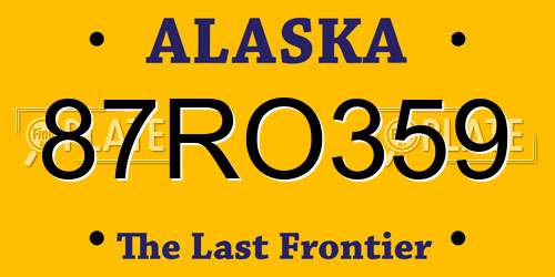 87RO359 Alaska License Plate