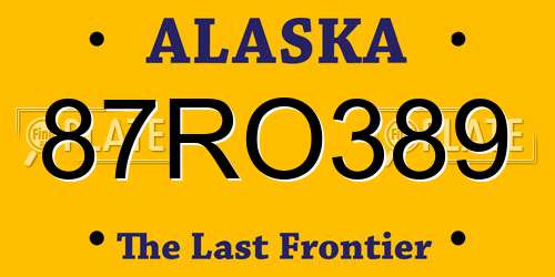 87RO389 Alaska License Plate