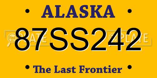 87SS242 Alaska License Plate