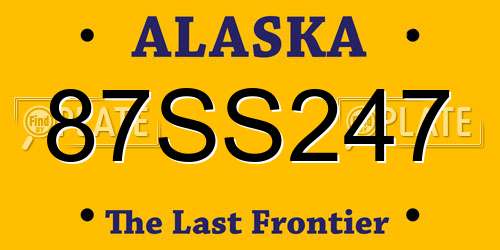 87SS247 Alaska License Plate