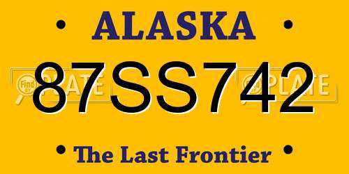 87SS742 Alaska License Plate