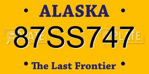 87SS747 Alaska License Plate