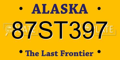 87ST397 Alaska License Plate