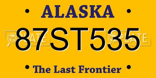87ST535 Alaska License Plate