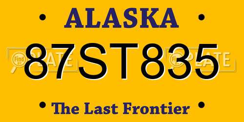 87ST835 Alaska License Plate