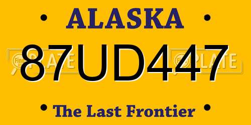 87UD447 Alaska License Plate