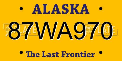 87WA970 Alaska License Plate