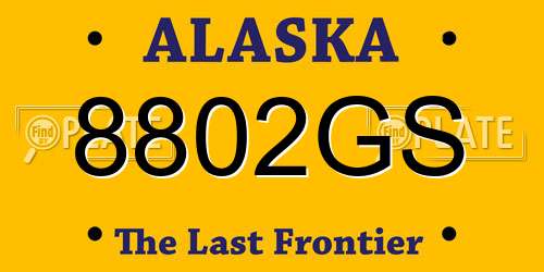 8802GS Alaska License Plate