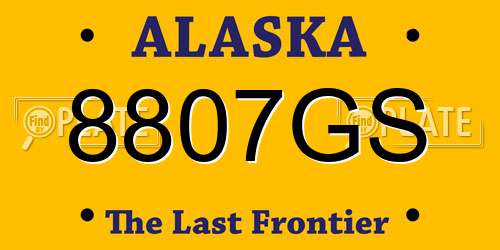 8807GS Alaska License Plate