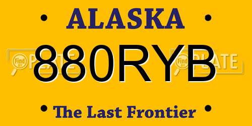 880RYB Alaska License Plate