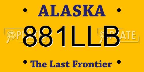 881LLB Alaska License Plate