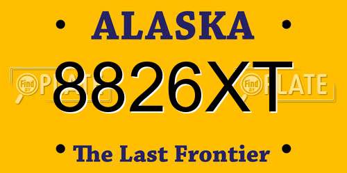 8826XT Alaska License Plate