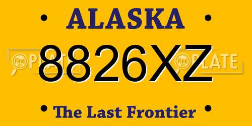 8826XZ Alaska License Plate