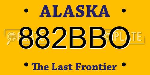 882BBO Alaska License Plate