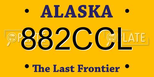 882CCL Alaska License Plate