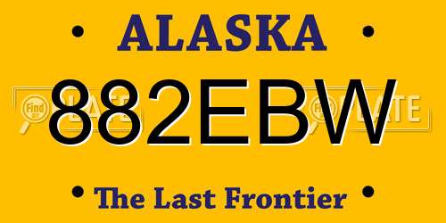 882EBW Alaska License Plate