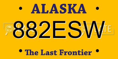 882ESW Alaska License Plate