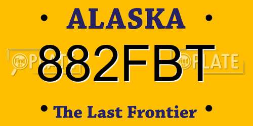 882FBT Alaska License Plate