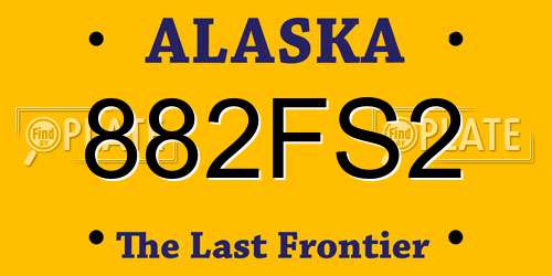 882FS2 Alaska License Plate