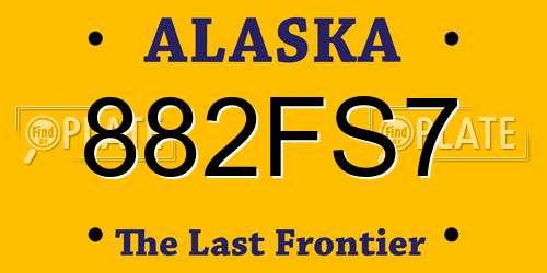 882FS7 Alaska License Plate