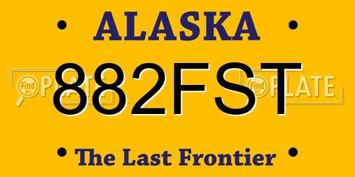 882FST Alaska License Plate
