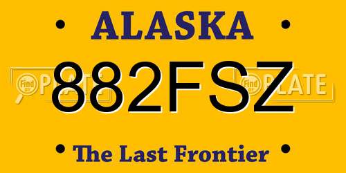 882FSZ Alaska License Plate