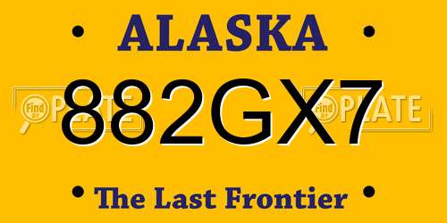882GX7 Alaska License Plate